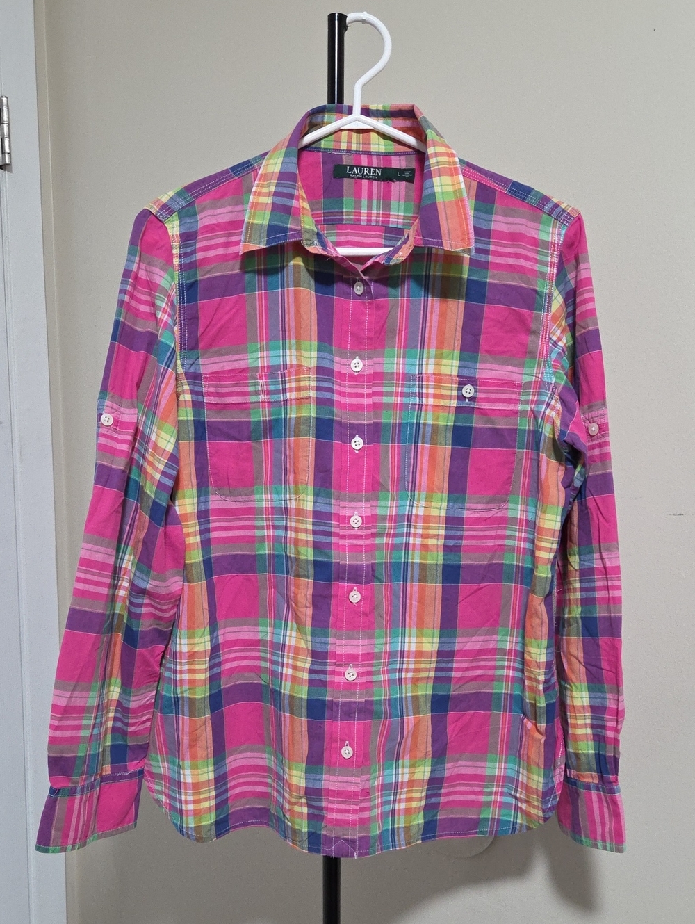 Lauren Ralph Lauren Pink Plaid Button-Down Shirt
